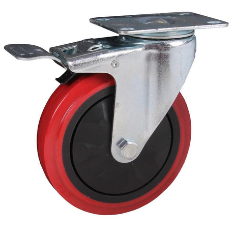 MAMMUTH Lenkrolle mit Bremse 150kg 125 x 25mm PU Ersatzrad Ersatzrolle W125PSDB - Tools.de TP Profishop GmbH