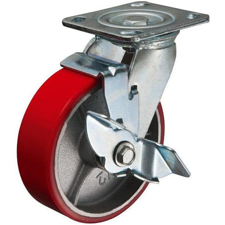 MAMMUTH Lenkrolle mit Bremse 200 x 50mm PU Ersatzrolle Ersatzrad Rad Rolle WH200PSB - Tools.de TP Profishop GmbH