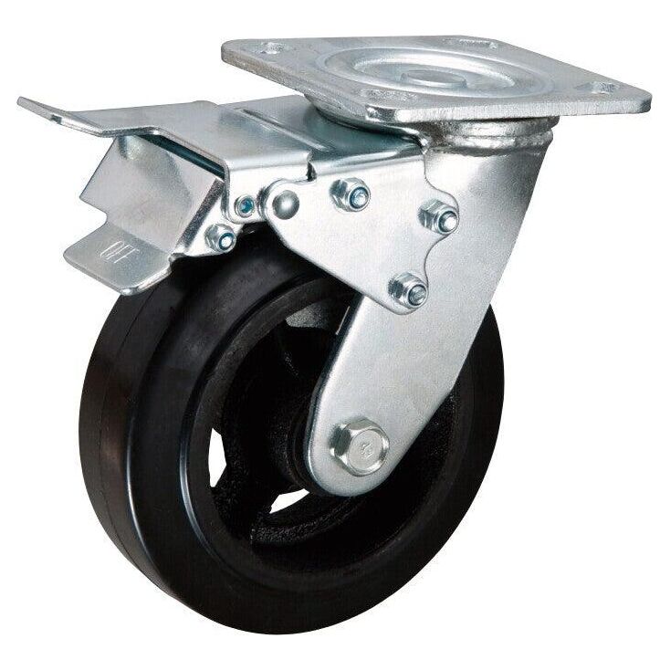 MAMMUTH Lenkrolle mit Doppelbremse 270kg 200 x 50mm Gummi Ersatzrad Ersatzrolle Rolle WH200RSDB - Tools.de TP Profishop GmbH
