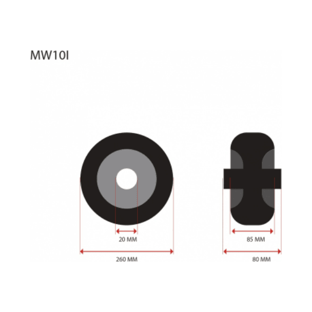 MAMMUTH Loses Rad 110kg 260 x 85mm Massiv Gummi Ersatzrolle Ersatzrad Rolle MW10I - Tools.de TP Profishop GmbH
