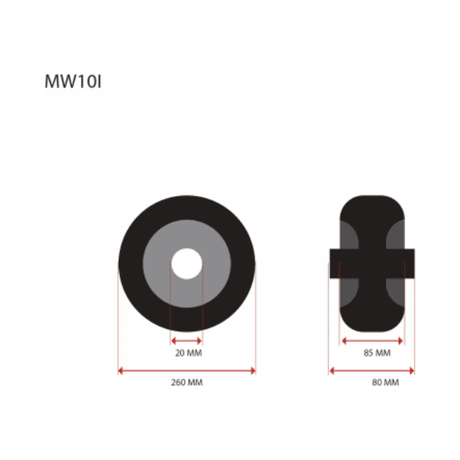 MAMMUTH Loses Rad 110kg 260 x 85mm Massiv Gummi Ersatzrolle Ersatzrad Rolle MW10I - Tools.de TP Profishop GmbH