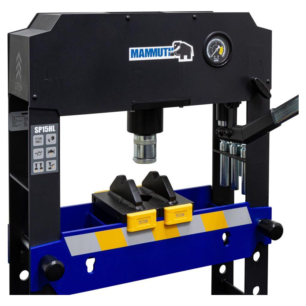 MAMMUTH Werkstattpresse 15 Tonnen Tischpresse Hydraulikpresse Handpumpe Manuell SP15HL - Tools.de TP Profishop GmbH