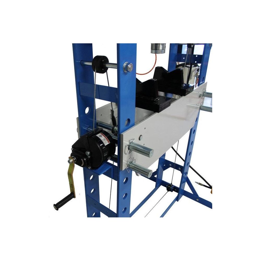 MAMMUTH Werkstattpresse 75 Tonnen Druckluft - 75t Industriepresse, manuell und pneumatisch, blau, Rahmen geschweißt SP75HAL - Tools.de TP Profishop GmbH