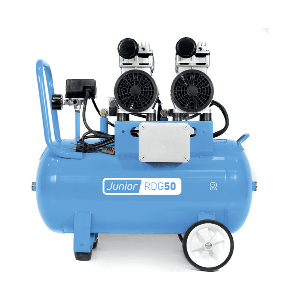 RUBETE 50 Liter 1500W 4 Zylinder Silent 8bar/115psi Flüsterkompressor Ölfreier Kompressor 52-54dB(LpA) leise Kompressor - ölfrei Flüsterkompressor, Öl- und servicefreier Motor - Tools.de TP Profishop GmbH