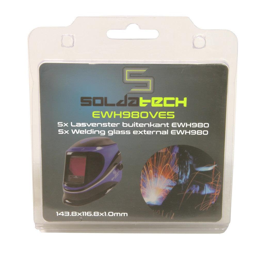 SOLDATECH Schweißschutzgläser Satz außen 143,8 x 116,8mm 5 Stück EWH980VE5 - Tools.de TP Profishop GmbH
