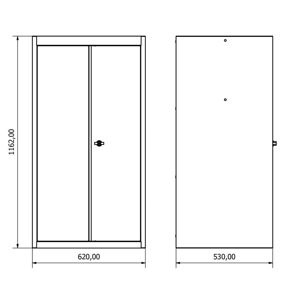 TOOLBOX4YOU Obenschrank 2 Türen Expert BG62TCD2 - Vormontiert, Freistehend, 1,2mm dickes Blech - Tools.de TP Profishop GmbH
