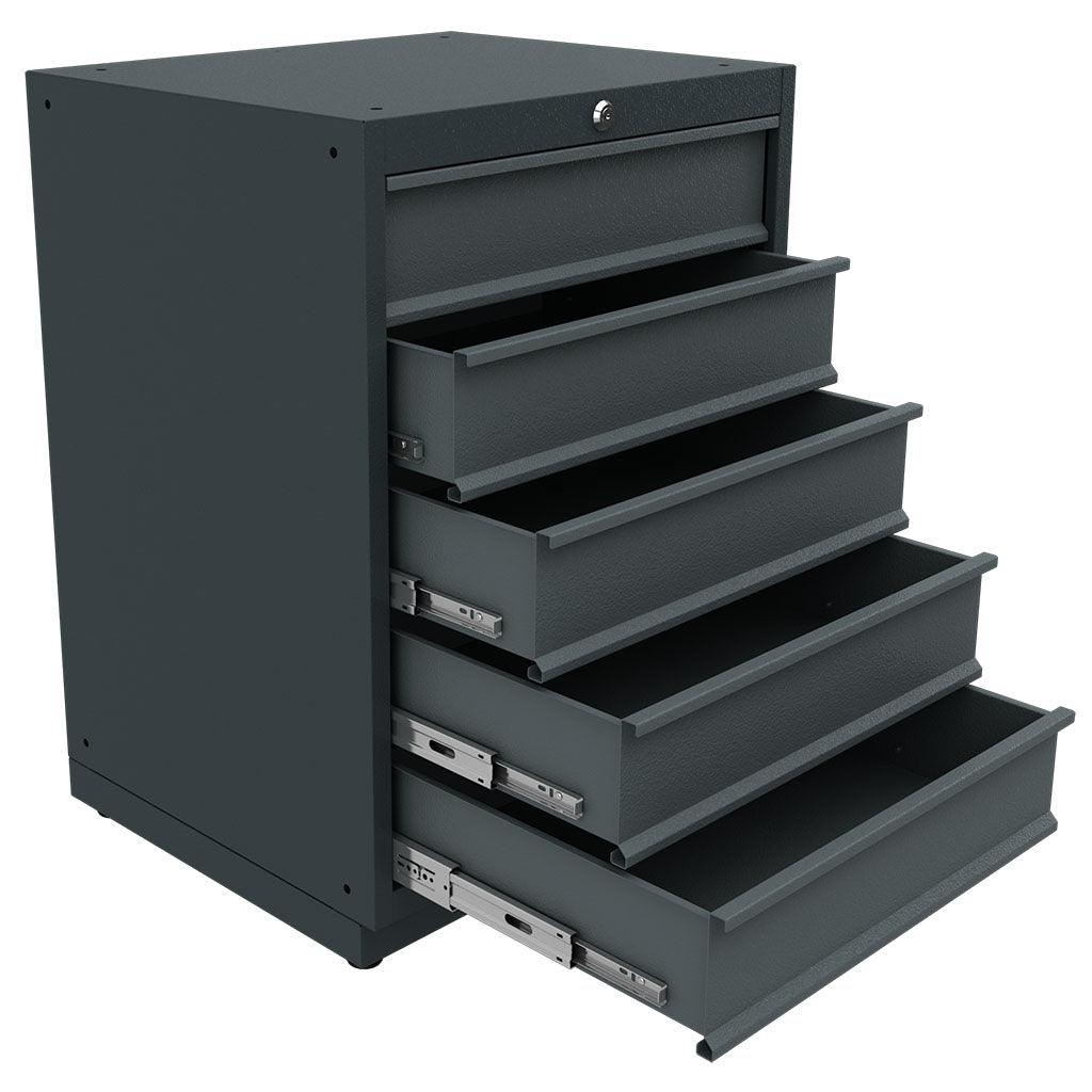 TOOLBOX4YOU Unterschrank 5 Schubladen Expert BG62L5 - Vormontiert, Freistehend, 1,2mm dickes Blech - Tools.de TP Profishop GmbH