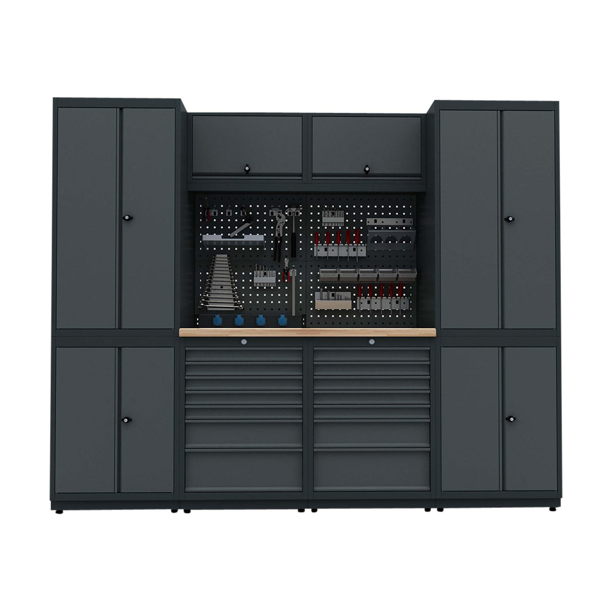 TOOLBOX4YOU Workshopmodul C Expert - Profi Werkbank mit Steckdosen BGMODC - Vormontiert, Freistehend, 1,2mm dickes Blech - Tools.de TP Profishop GmbH
