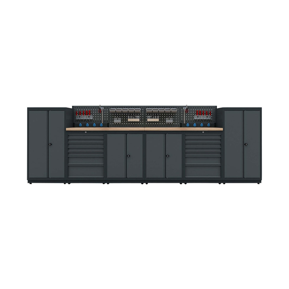 TOOLBOX4YOU Workshopmodul H Expert - Profi Werkbank mit Steckdosen BGMODH - Vormontiert, Freistehend, 1,2mm dickes Blech - Tools.de TP Profishop GmbH