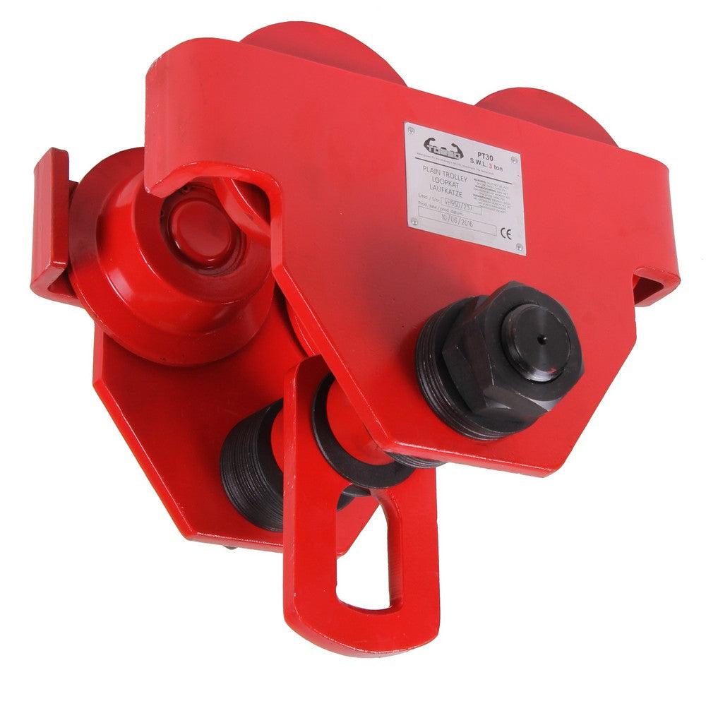 TORSO Laufkatze 500kg PT05 Rollfahrwerk mit Anschlagwinkeln 500 kg Handfahrwerk Unterflansch - Tools.de TP Profishop GmbH