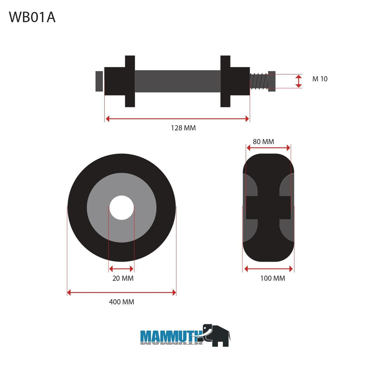 TORSO Loses Luftrad für Schubkarre 400 x 100mm - WB01A - Tools.de TP Profishop GmbH