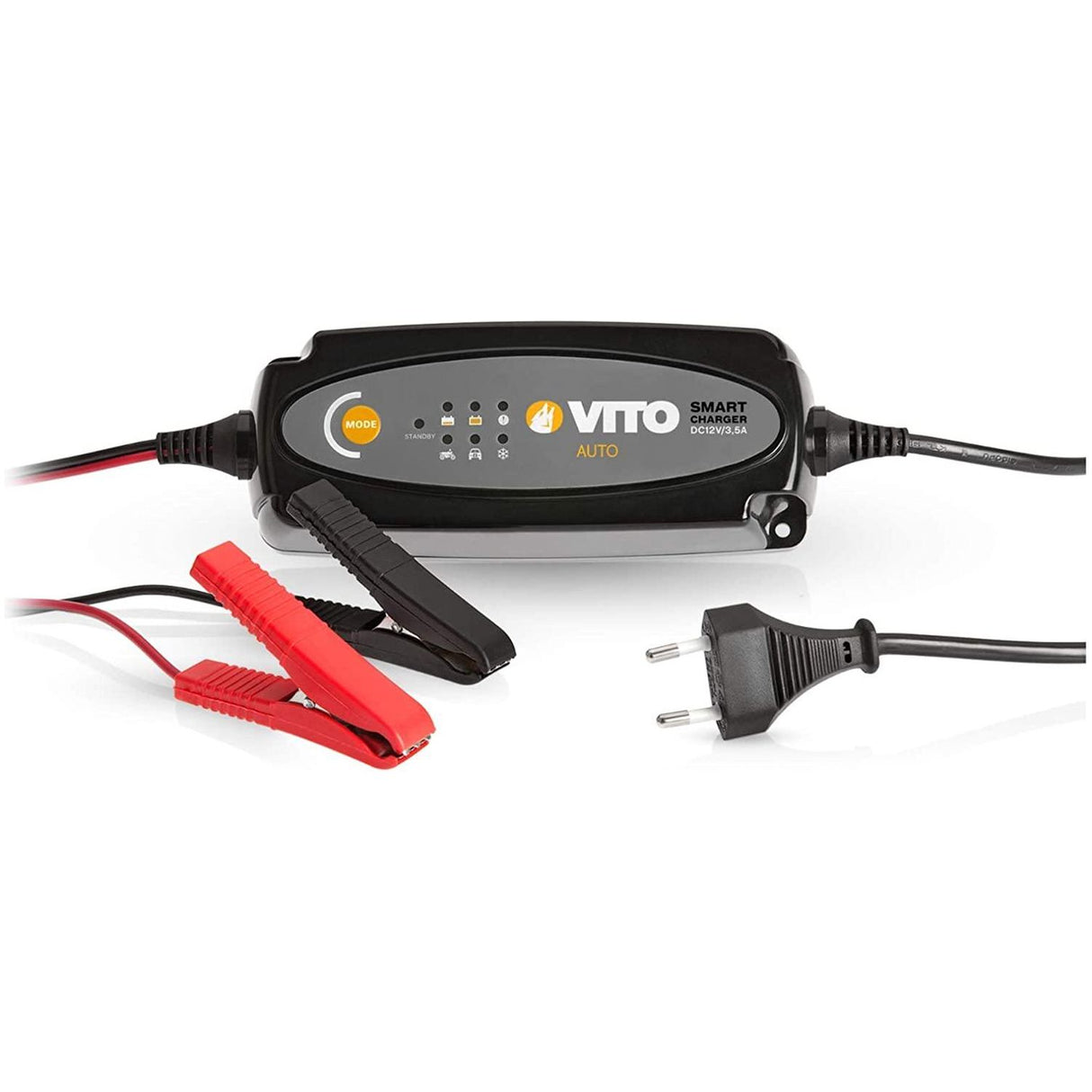 VITO 12V Smart Charger - Vollautomatisches Batterieladegerät - Erhaltungsladegerät - Ladegerät 12 V Ladestatus Akku Auto VITO 3in1 - Tools.de TP Profishop GmbH