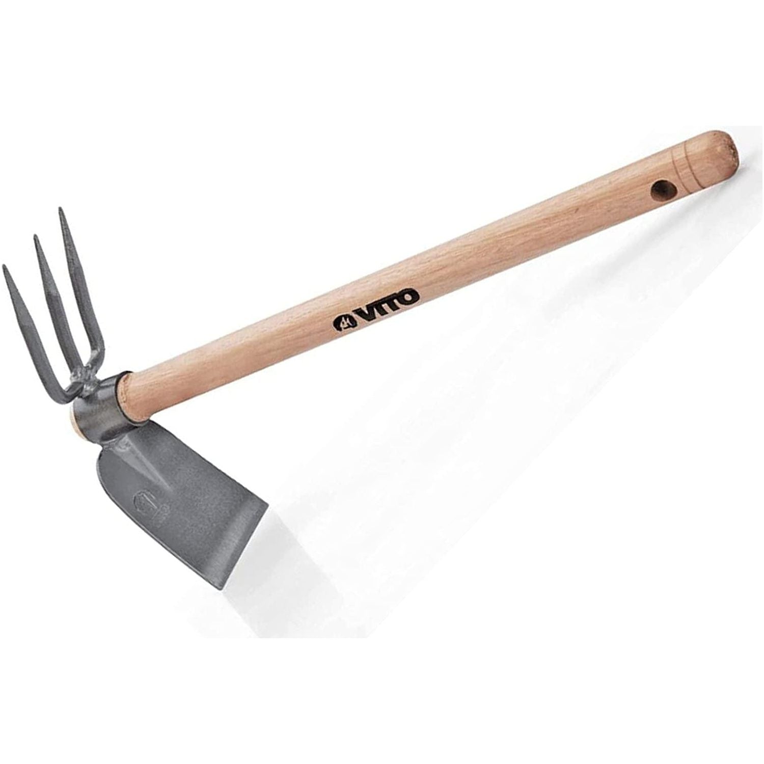 VITO 3-Zinken-Doppelhacke mit Stiel - Stiellänge 40 cm - sehr stabile Kombihacke - Hacke zum Unkraut jäten - Tools.de TP Profishop GmbH