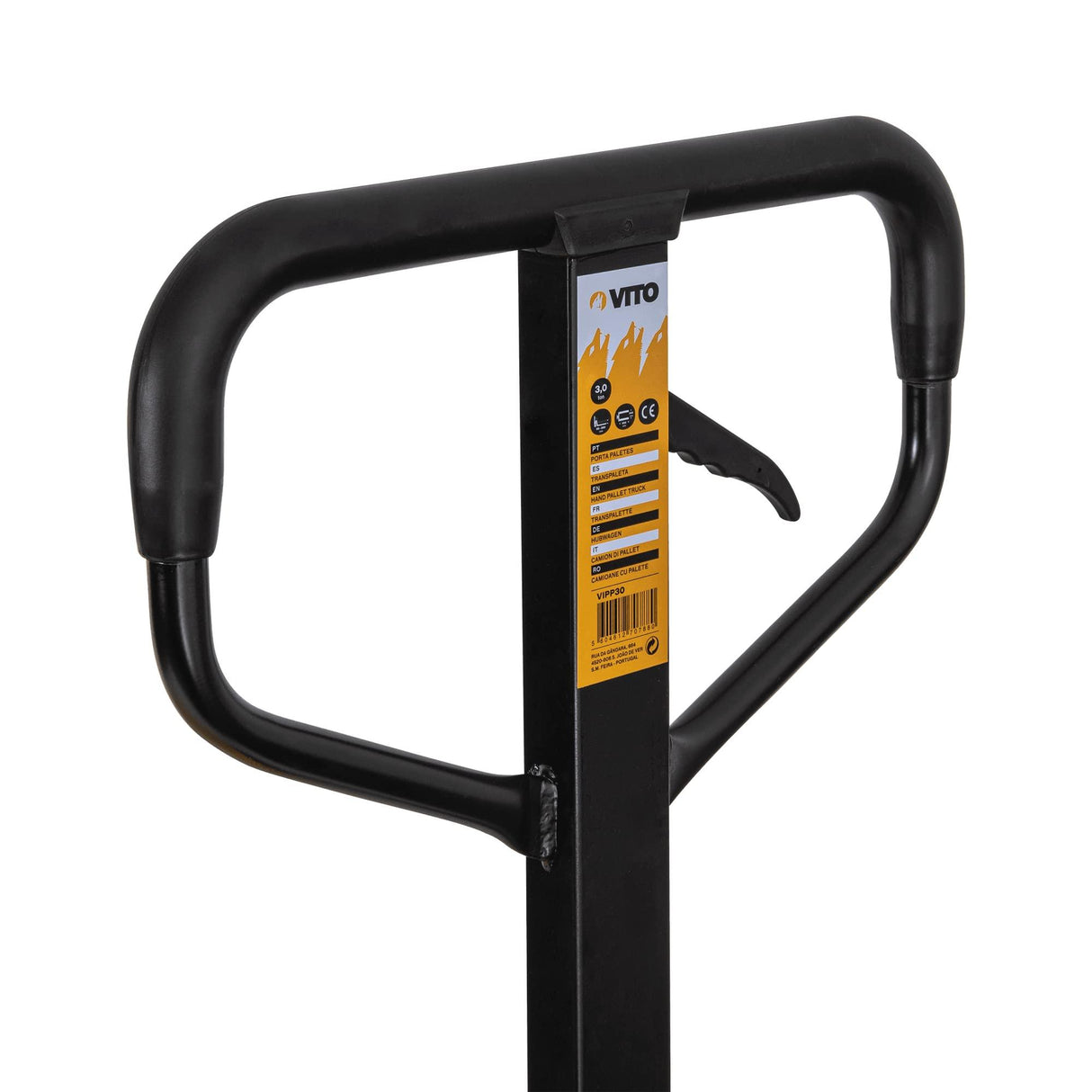 VITO 3T Gabelhubwagen, gelb, mit Lenkräder und Lasträder, Maximale Kapazität: 3 Tonnen, Maximaler Hub: 200 mm, 90 kg, Gabellänge: 1100 mm, Gabelbreite: 540mm - (VIPP30) - Tools.de TP Profishop GmbH