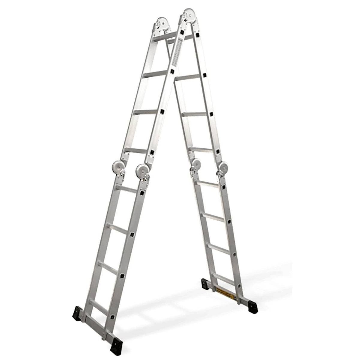 VITO Arbeitsbühne Leiter, 4x4 Klappleiter, Mehrzweckleiter 5,51 m, Aluleiter, Haushaltsleiter, bis 150 kg, 16 Stufen, Sicher und zuverlässig EN 131, Alu-Silber VIEM47 - Tools.de TP Profishop GmbH