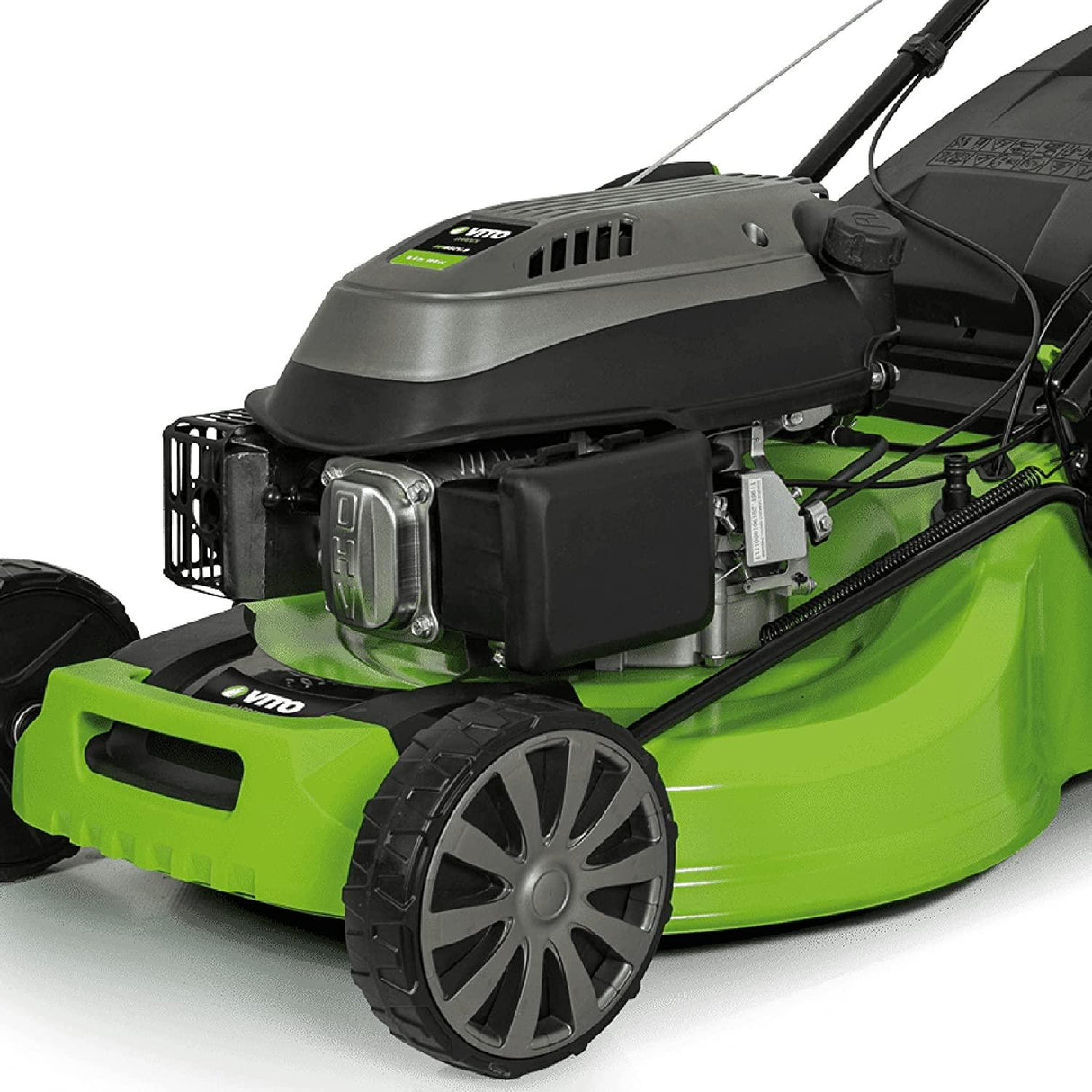 VITO Benzin Rasenmäher 4-in-1, Radantrieb Geschwindigkeits-Einstellung, Easy Clean 6,5PS - Schnittbreite 53cm, 65L Fangkorb, 6-stufige Höhenverstellung, Test Oberklasse Rasenmäher 1.5 gut - sehr gut - Tools.de TP Profishop GmbH