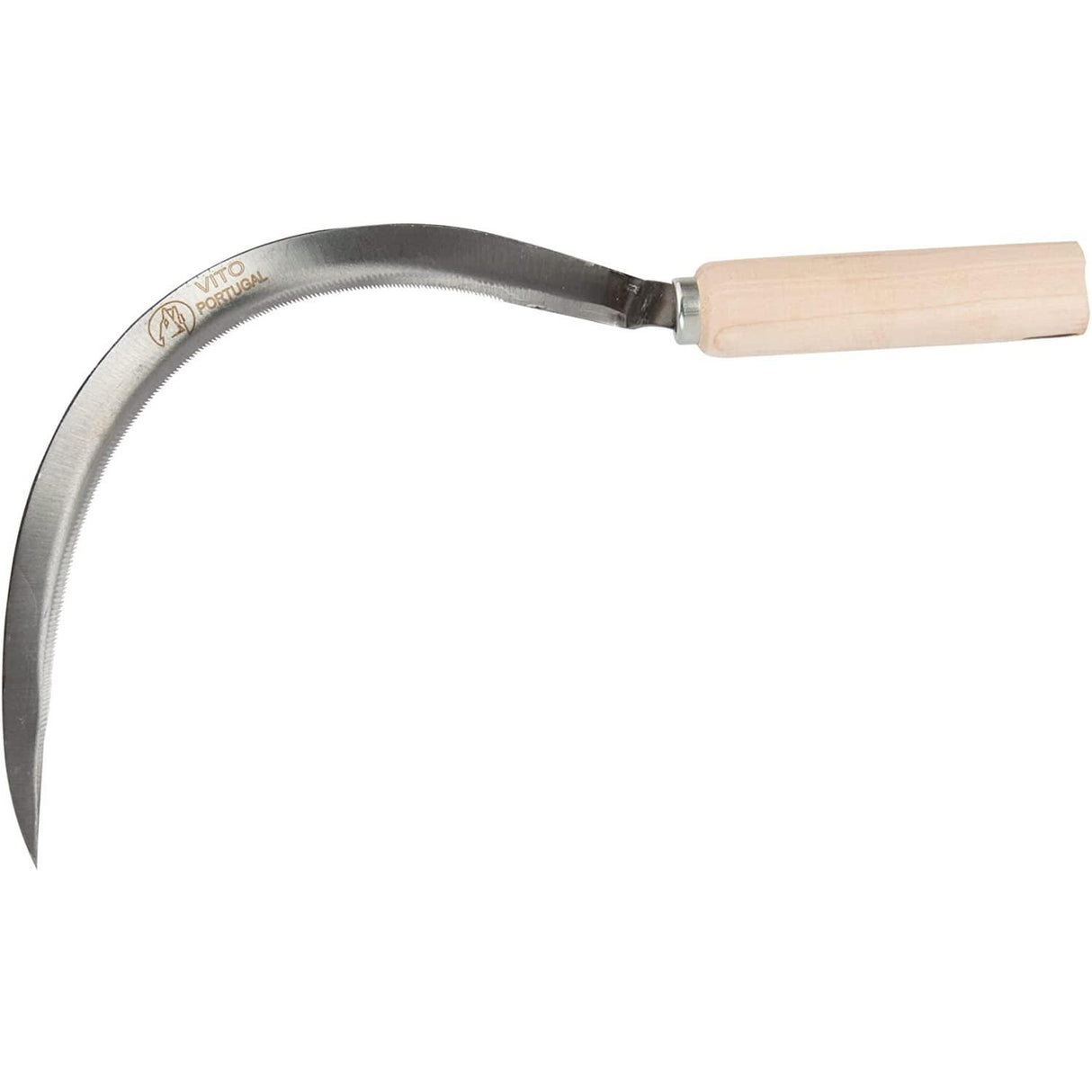 VITO Blattsichel mit Holzstiel, Sichel aus gehärtetem Stahl - Mondsichel - Blattsichel - Sense - Maße 390 x 150 mm - ein Leichtgewicht mit nur 188GR - Handmade in Portugal - VIFCJ - Tools.de TP Profishop GmbH
