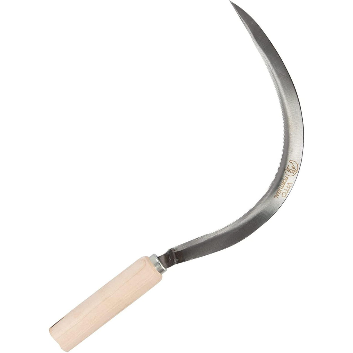 VITO Blattsichel mit Holzstiel, Sichel aus gehärtetem Stahl - Mondsichel - Blattsichel - Sense - Maße 390 x 150 mm - ein Leichtgewicht mit nur 188GR - Handmade in Portugal - VIFCJ - Tools.de TP Profishop GmbH