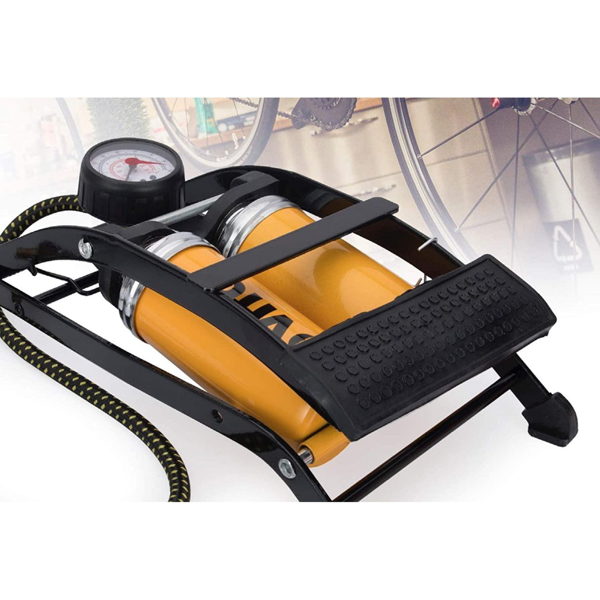 VITO Fußluftpumpe Doppelzylinder 2 Zylinder mit Manometer bis 7 bar - Tools.de TP Profishop GmbH
