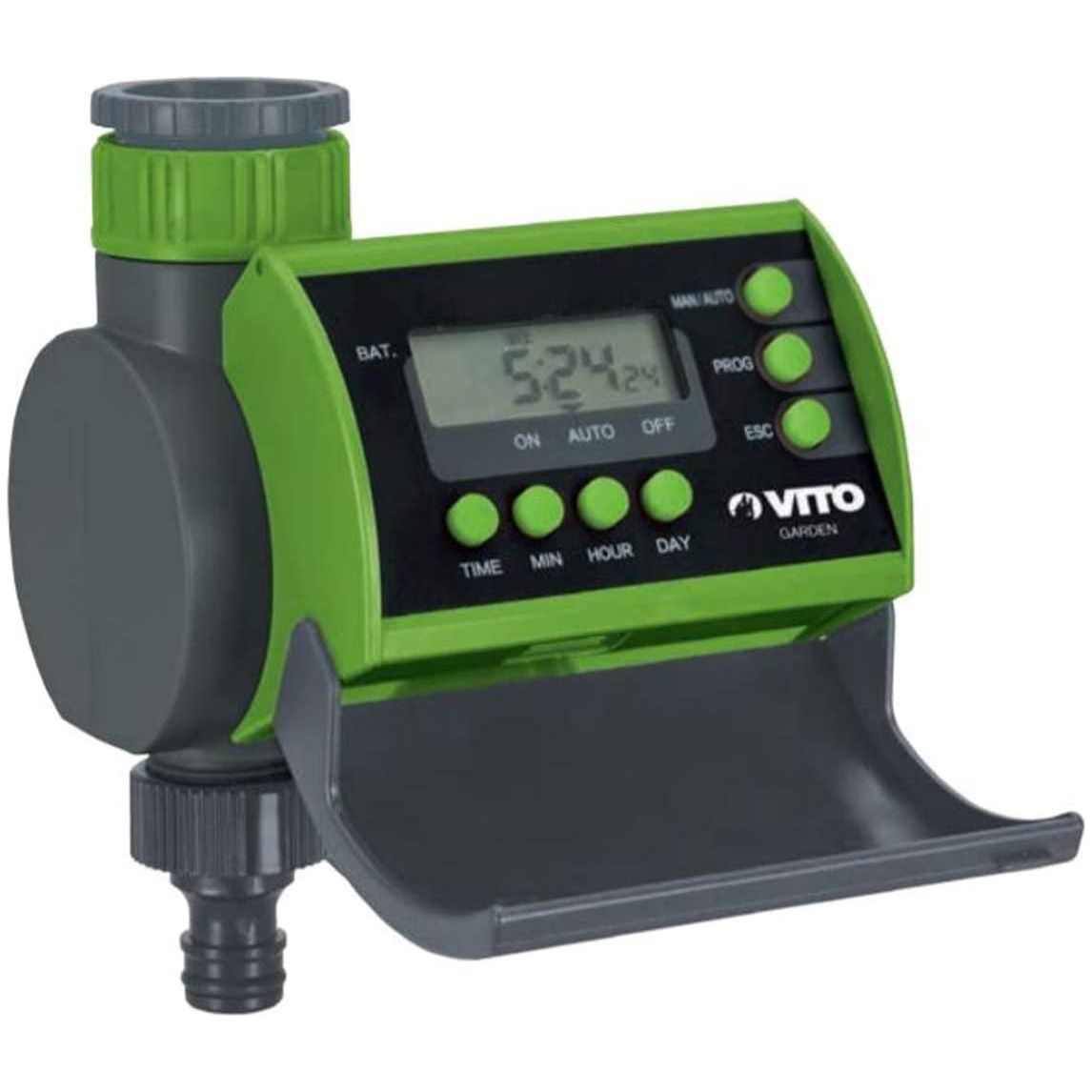 VITO Garden - Bewässerungscomputer mit LC-Display: Ideal zur Blumenbewässerung, Rasenbewässerung, Beete bewässern, Gartenbewässerung, Wassersteuerung, Qualität Garden - Tools.de TP Profishop GmbH