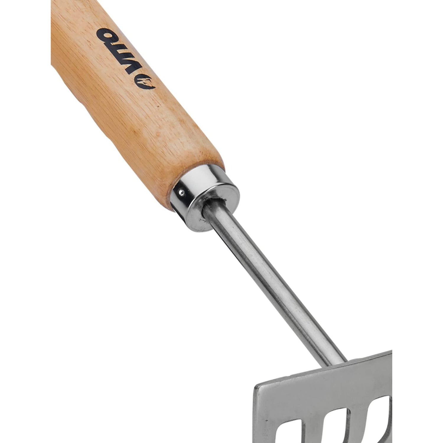 VITO Garden - Kleine Harke aus Edelstahl - Rechen mit Holzstiel - Laubrechen, Rasenrechen, Gartenharke, Handrechen, Handharke, Kleinfächerbesen mit 5 Zinken - Tools.de TP Profishop GmbH