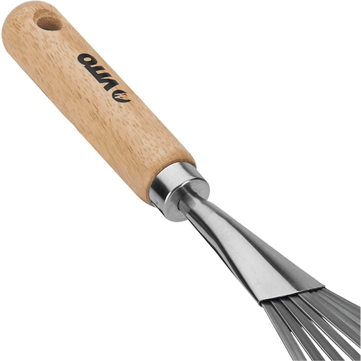 VITO Handrechen aus Edelstahl mit Holzgriff, Fächerbesen für Garten - Kleinrechen für Laub, Unkraut und Grasschnitt - Fächerbreite 13 cm Gesamtlänge 40cm - Elastische Zinken - VIVRM - Tools.de TP Profishop GmbH