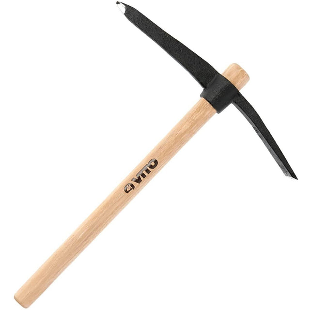VITO kleine Kreuzhacke 2,5 kg Geschmiedeter Stahl-Kopf mit stabilem Holzgriff Griff 30 mm Spitzhacke Geschmiedeter Stahl-Kopf Pickel Hacke Pionierhacke Flachhacke - Handgeschmiedet in Portugal - Tools.de TP Profishop GmbH