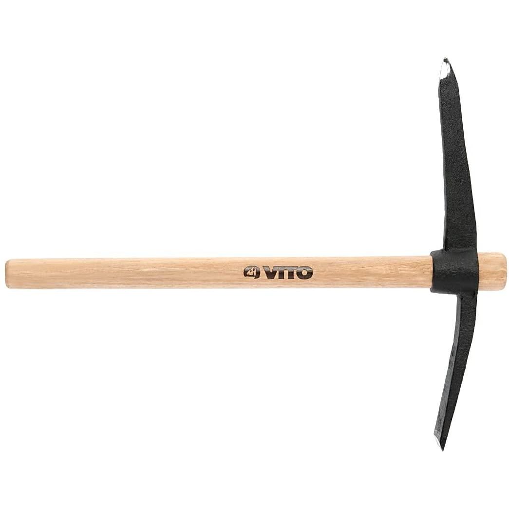 VITO kleine Kreuzhacke 2,5 kg Geschmiedeter Stahl-Kopf mit stabilem Holzgriff Griff 30 mm Spitzhacke Geschmiedeter Stahl-Kopf Pickel Hacke Pionierhacke Flachhacke - Handgeschmiedet in Portugal - Tools.de TP Profishop GmbH