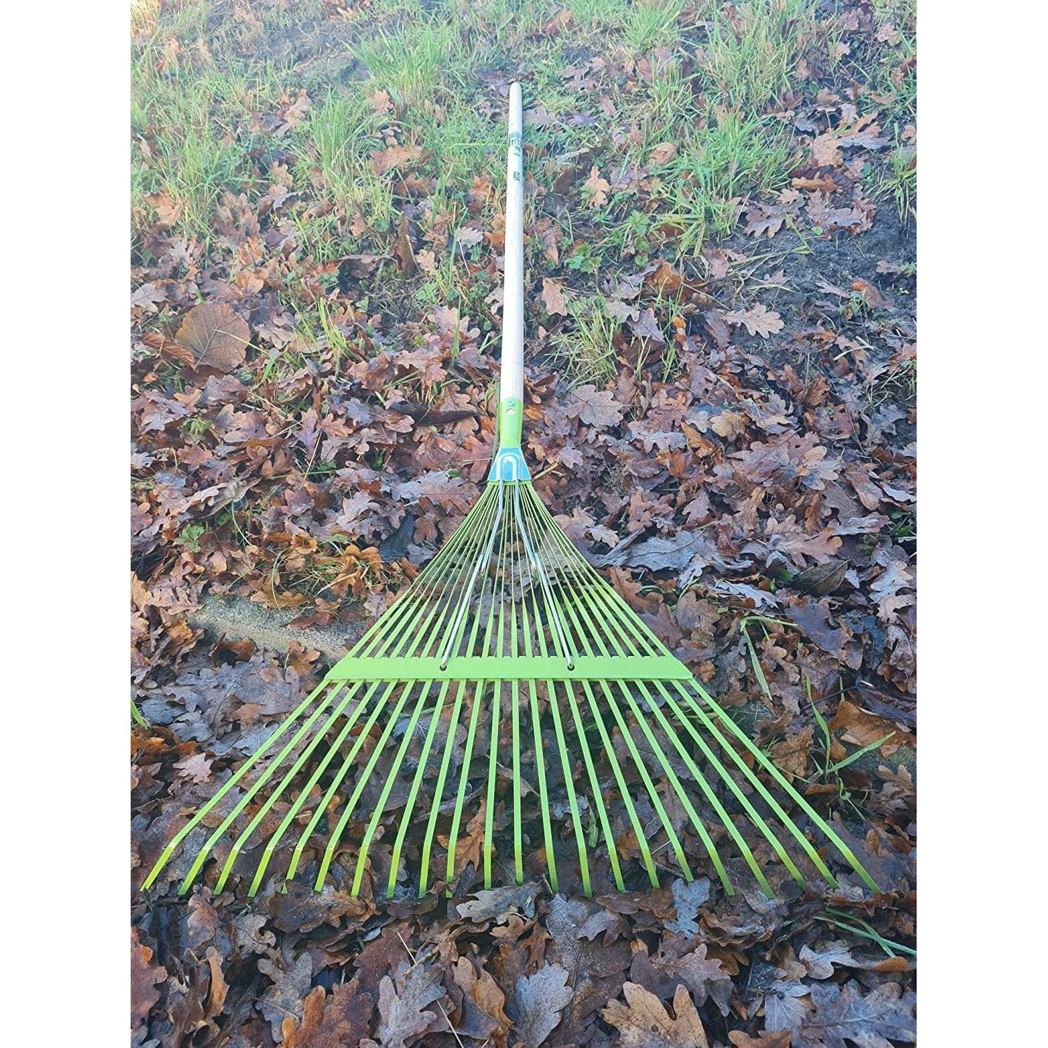 VITO Laubrechen Metall - Laubbesen - mit Stiel - Rasenharke - Gartenharke - Laubfächer - Laubbesen - Gartengerät - Gartenwerkzeug 22 Zähne - Fächermaß 55cm cm - Länge 1550 -VIVR199 - Tools.de TP Profishop GmbH