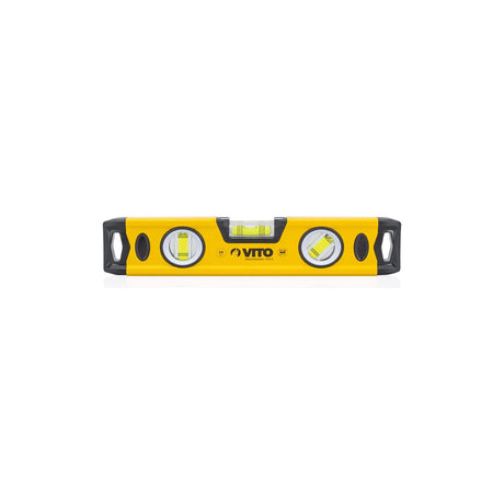 VITO Magnetische Aluminium-Wasserwaage -100cm Lang - rundum ablesbar - Antischock Seitenanschläge - 3 Blasen: lotrecht, waagerecht und 45 Grad - Maße: 1000 x 55 x 22 mm - VINAL100 - Tools.de TP Profishop GmbH