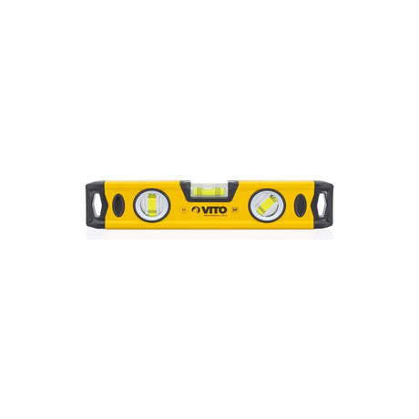 VITO Magnetische Aluminium-Wasserwaage -100cm Lang - rundum ablesbar - Antischock Seitenanschläge - 3 Blasen: lotrecht, waagerecht und 45 Grad - Maße: 1000 x 55 x 22 mm - VINAL100 - Tools.de TP Profishop GmbH