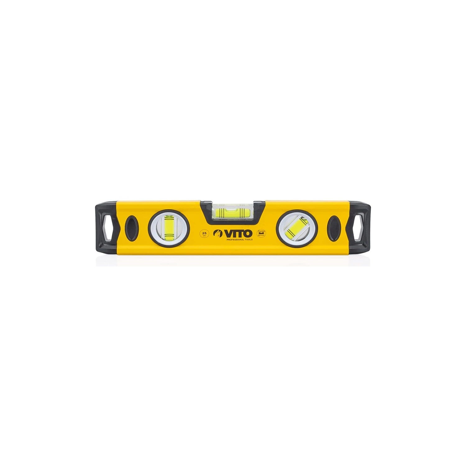 VITO Magnetische Aluminium-Wasserwaage -120cm Lang - rundum ablesbar - Antischock Seitenanschläge - 3 Blasen: lotrecht, waagerecht und 45 Grad - Maße: 1200 x 55 x 22 mm - VINAL120 - Tools.de TP Profishop GmbH