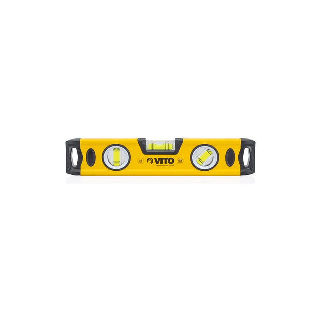 VITO Magnetische Aluminium-Wasserwaage -120cm Lang - rundum ablesbar - Antischock Seitenanschläge - 3 Blasen: lotrecht, waagerecht und 45 Grad - Maße: 1200 x 55 x 22 mm - VINAL120 - Tools.de TP Profishop GmbH
