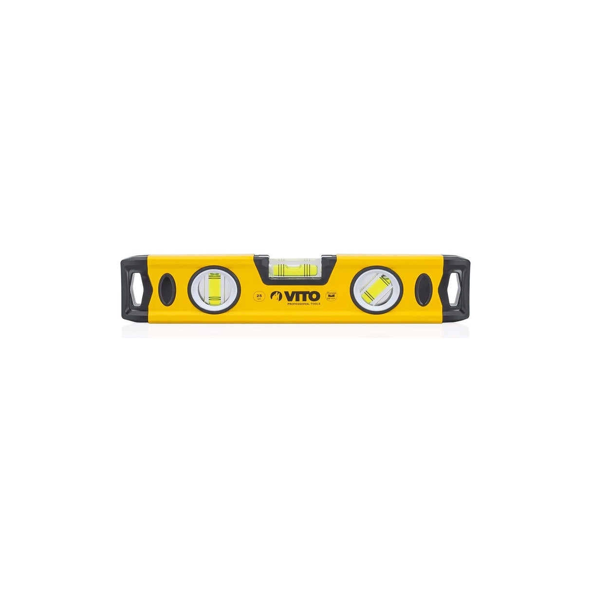VITO Magnetische Aluminium-Wasserwaage -120cm Lang - rundum ablesbar - Antischock Seitenanschläge - 3 Blasen: lotrecht, waagerecht und 45 Grad - Maße: 1200 x 55 x 22 mm - VINAL120 - Tools.de TP Profishop GmbH