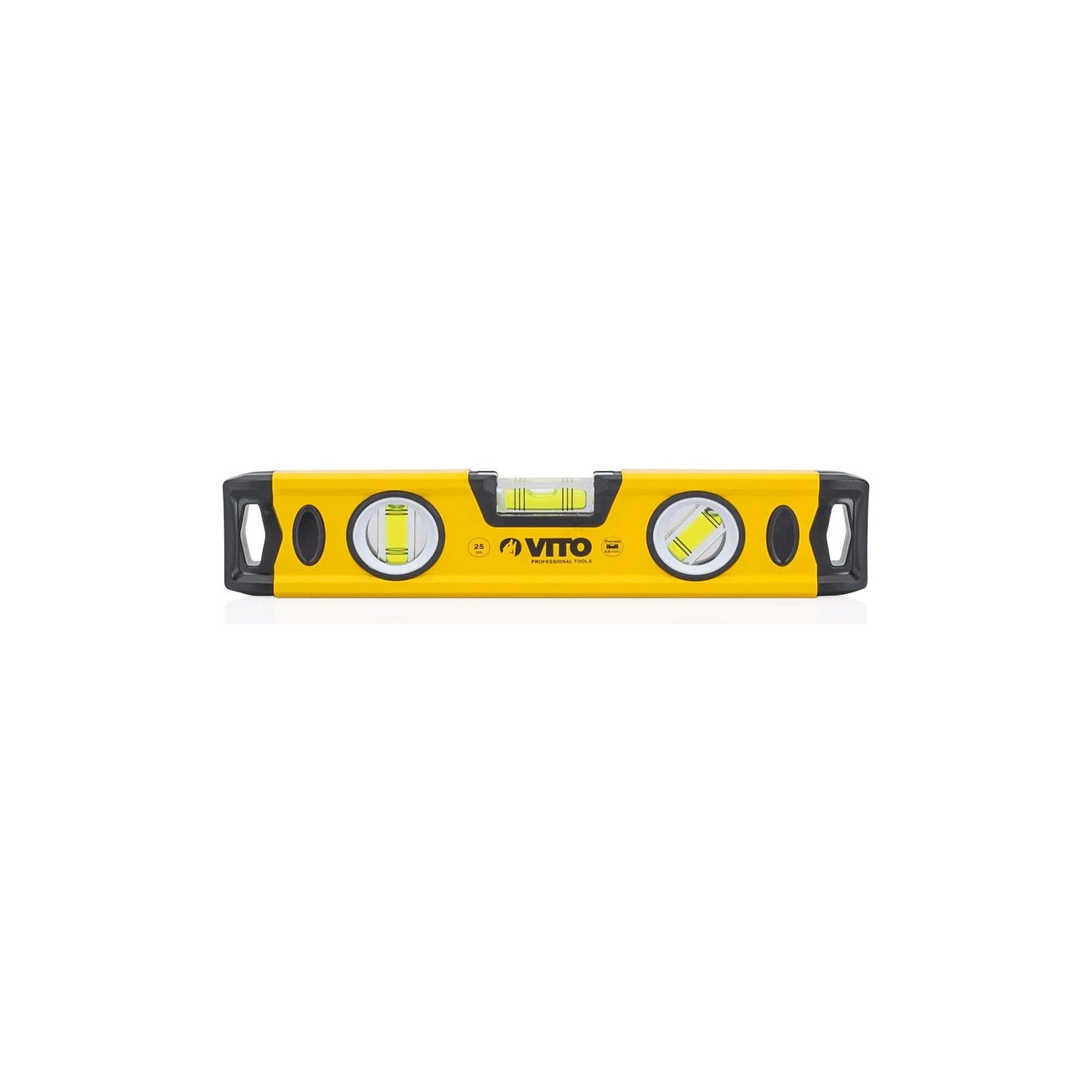 VITO Magnetische Aluminium-Wasserwaage -120cm Lang - rundum ablesbar - Antischock Seitenanschläge - 3 Blasen: lotrecht, waagerecht und 45 Grad - Maße: 1200 x 55 x 22 mm - VINAL120 - Tools.de TP Profishop GmbH