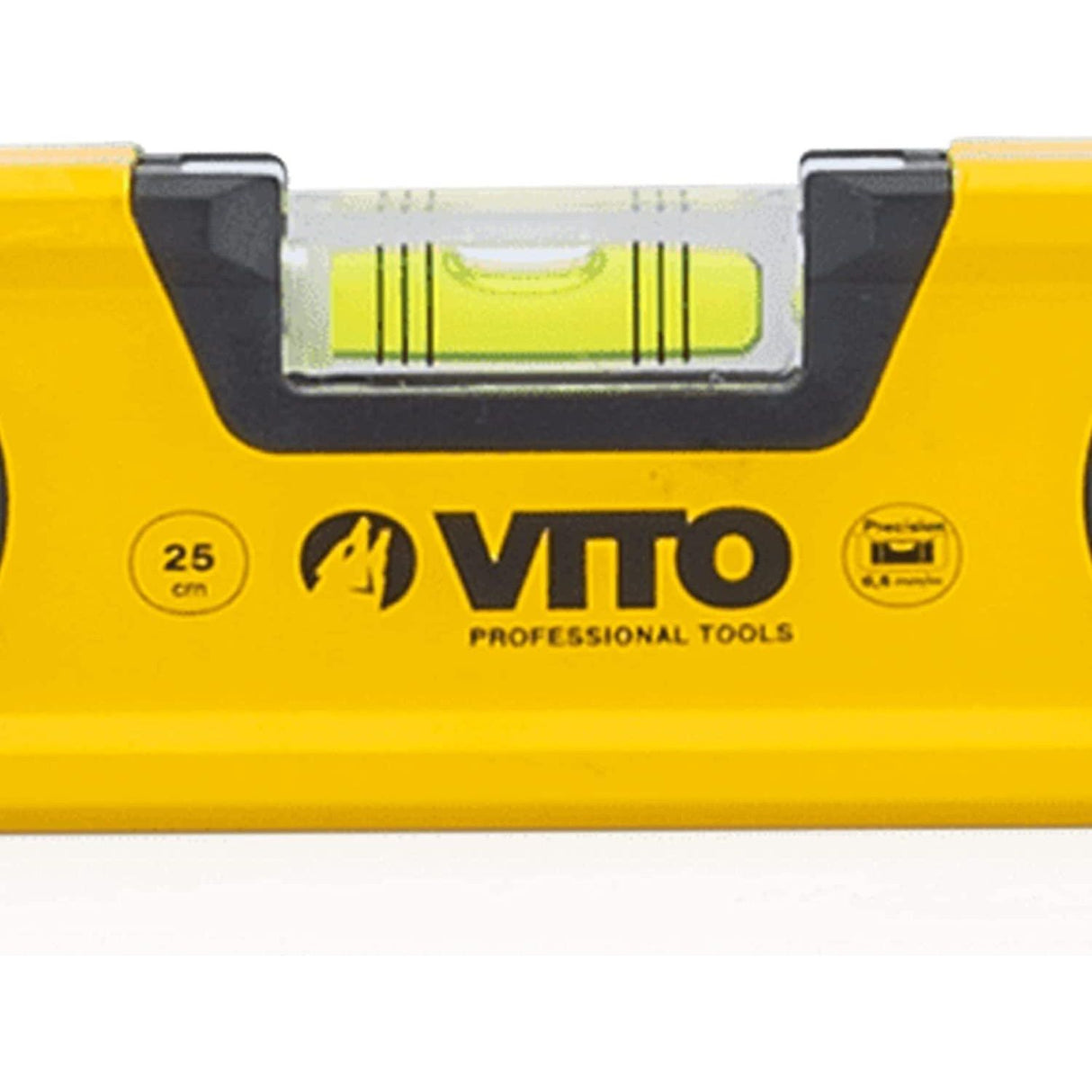 VITO Magnetische Aluminium-Wasserwaage -25cm Lang - rundum ablesbar - Antischock Seitenanschläge - 3 Blasen: lotrecht, waagerecht und 45 Grad - Maße:250 x 55 x 22 mm - VINAL25 - Tools.de TP Profishop GmbH