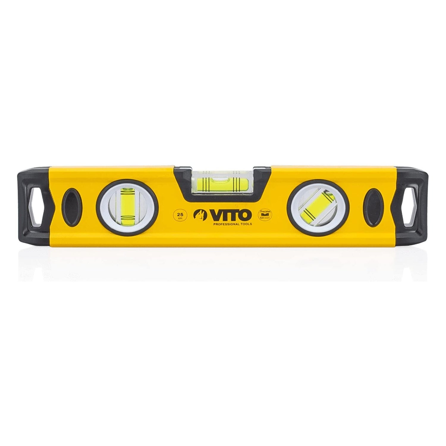 VITO Magnetische Aluminium-Wasserwaage - 80 cm Lang - rundum ablesbar - Antischock Seitenanschläge - 3 Blasen: lotrecht, waagerecht und 45 Grad - Maße: 800 x 55 x 22 mm - VINAL80 - Tools.de TP Profishop GmbH