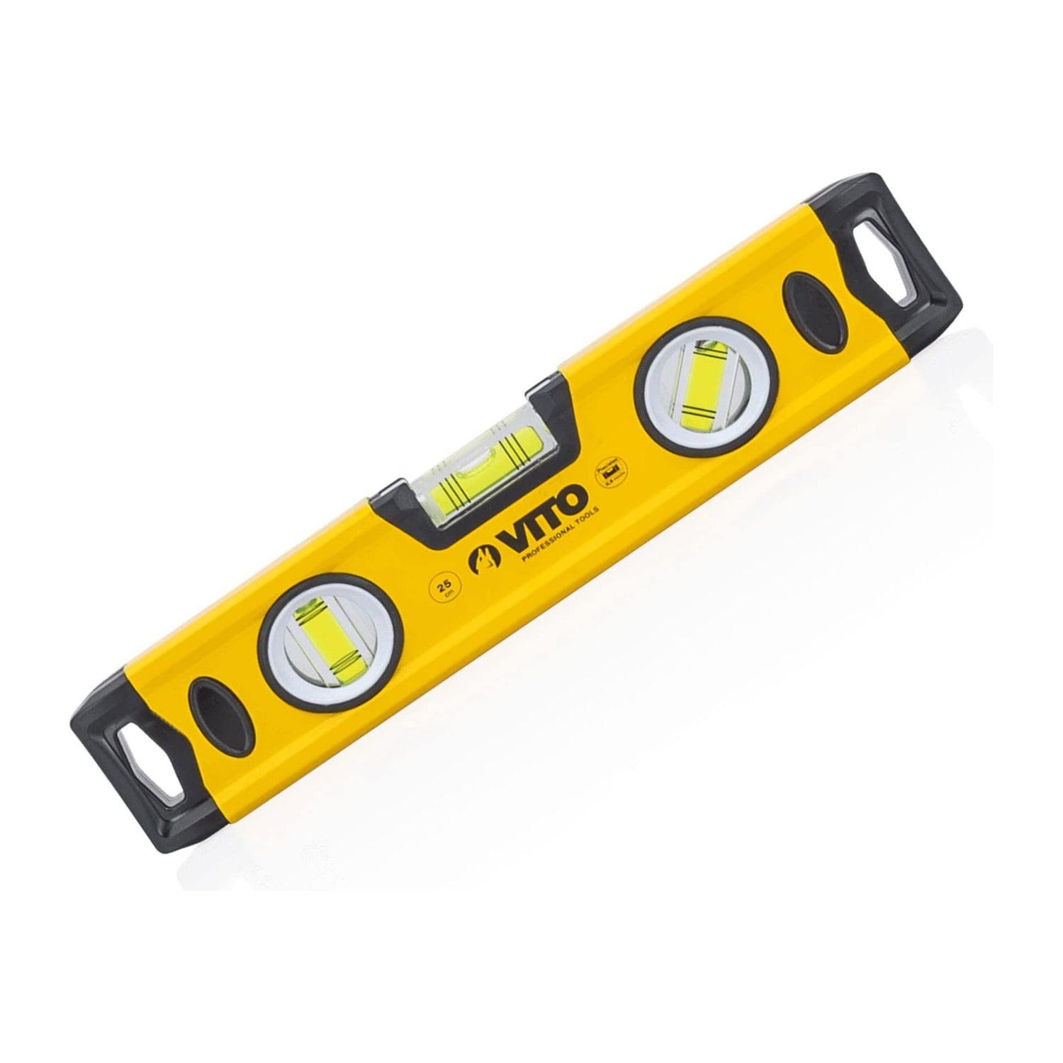 VITO Magnetische Aluminium-Wasserwaage - 80 cm Lang - rundum ablesbar - Antischock Seitenanschläge - 3 Blasen: lotrecht, waagerecht und 45 Grad - Maße: 800 x 55 x 22 mm - VINAL80 - Tools.de TP Profishop GmbH