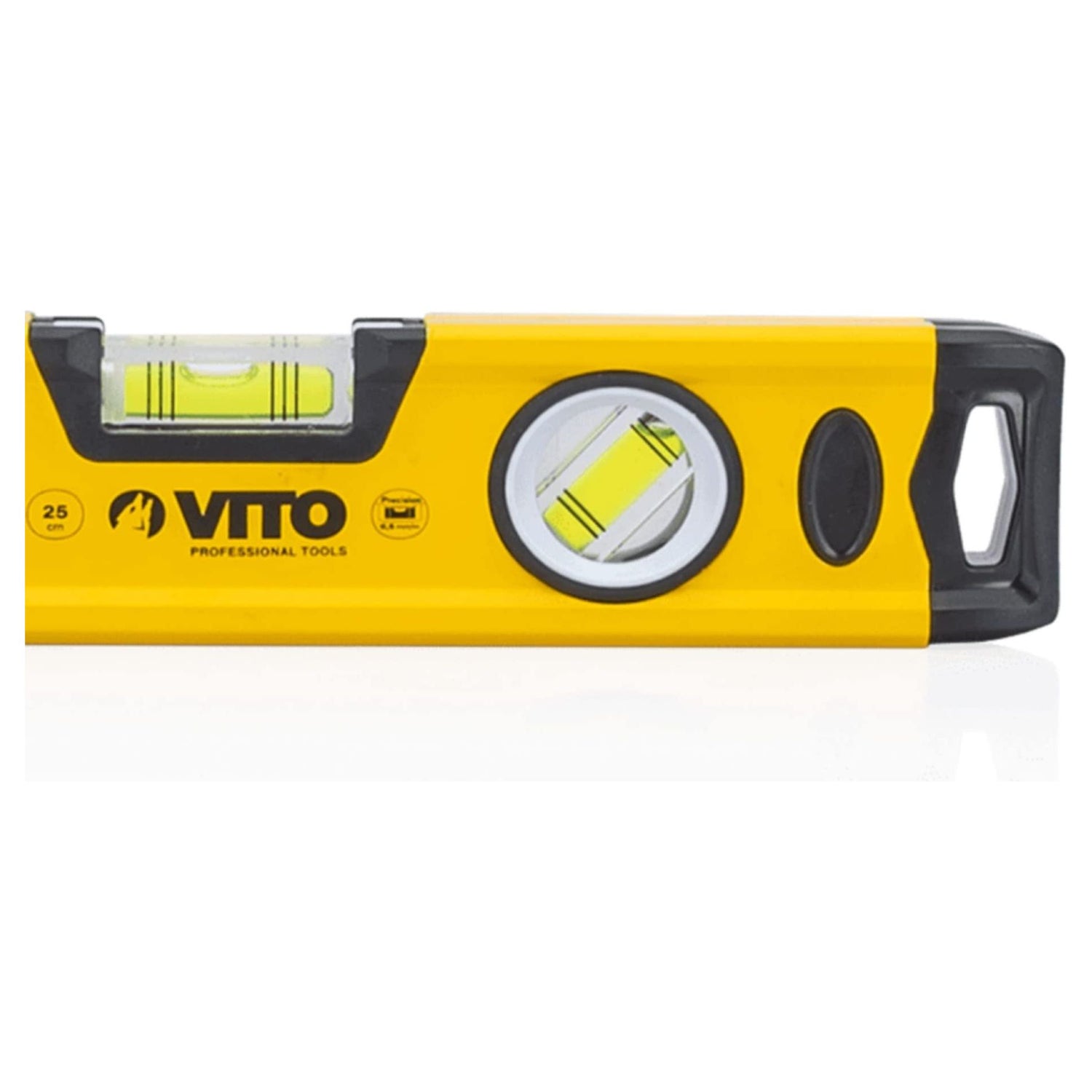 VITO Magnetische Aluminium-Wasserwaage - 80 cm Lang - rundum ablesbar - Antischock Seitenanschläge - 3 Blasen: lotrecht, waagerecht und 45 Grad - Maße: 800 x 55 x 22 mm - VINAL80 - Tools.de TP Profishop GmbH