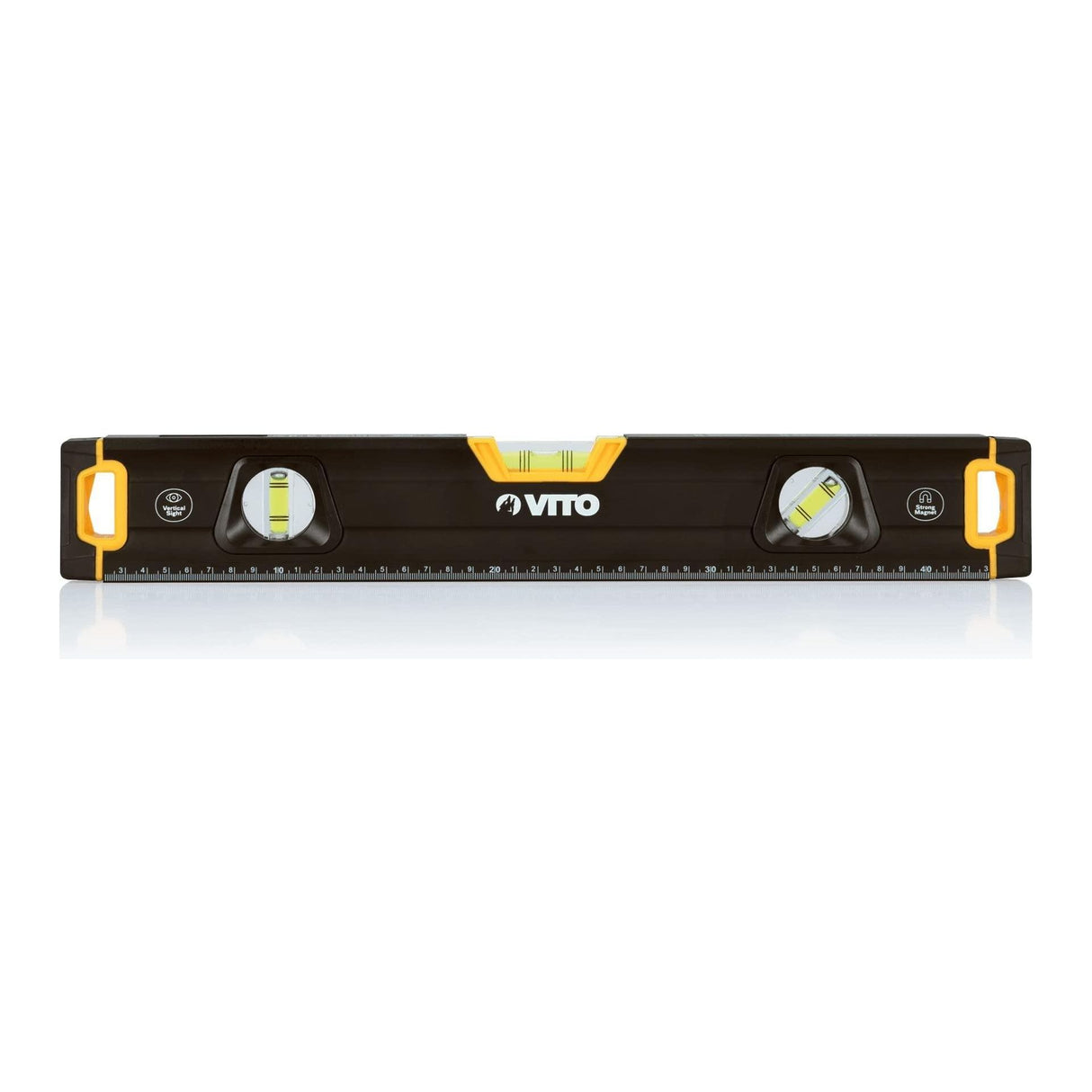 VITO Magnetische Aluminium-Wasserwaage Pro 45cm (VINP60), Abmessungen: 600 x 65 x 27 mm, mit stoßdämpfenden Endkappen, magnetischer Basis und Genauigkeit: 0,5 mm/m - Tools.de TP Profishop GmbH