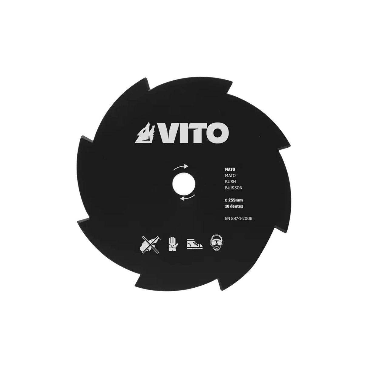 VITO MesserKit für Motorsensen, Freischneider 4er SET Grasschneideblatt, Häckselmesser, Dickichtmesser, Universal - 255mm - Unterholz, Gras schneiden - 25,4mm Bohrungsdurchmesser - Tools.de TP Profishop GmbH