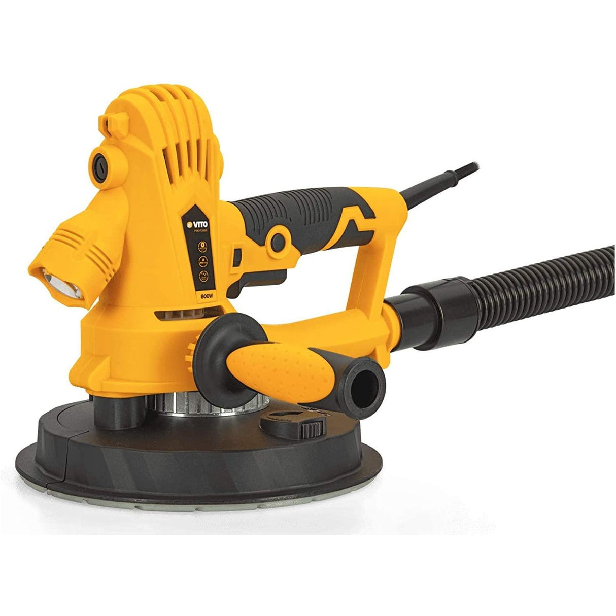 VITO Pro Power 800w Deckenschleifer, Trockenbauschleifer, Wandschleifer, Durchmesser 185mm, inkl. Koffer, Absaugschlauch, Fangsack, Soft-Griff, 4m Kabel - Tools.de TP Profishop GmbH