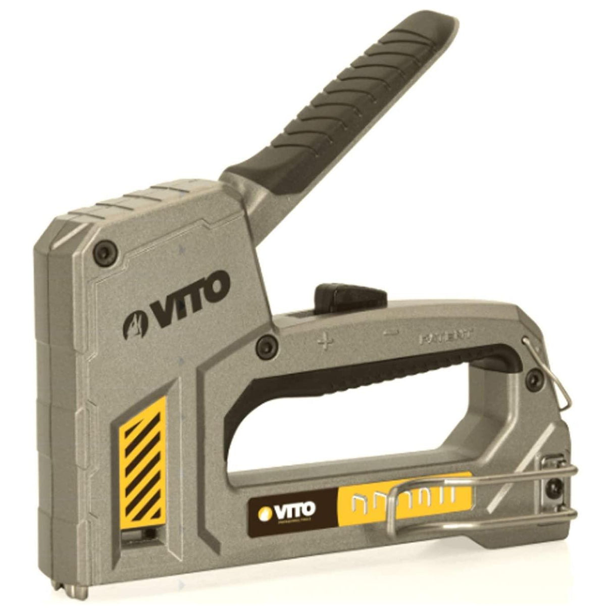 VITO Pro Tacker Set - Hochwertiger & robuster Werkzeugtacker Set, Handtacker mit Klammern 6in1 mit einstellbarer Schusskraft - Inkl. 6500 Klammer / Nägel 6-14mm - Tools.de TP Profishop GmbH