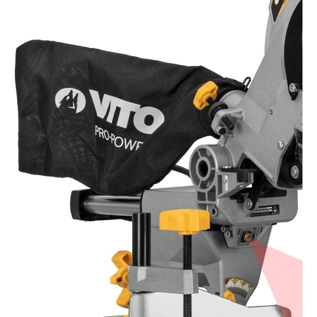 VITO Professional Kapp und Gehrungssäge 1800 W Zugsäge Teleskoparm Laser LED (1800 W, Sägeblatt Ø 216 mm, 5000 rpm, schwenkbarer Sägekopf) - Tools.de TP Profishop GmbH