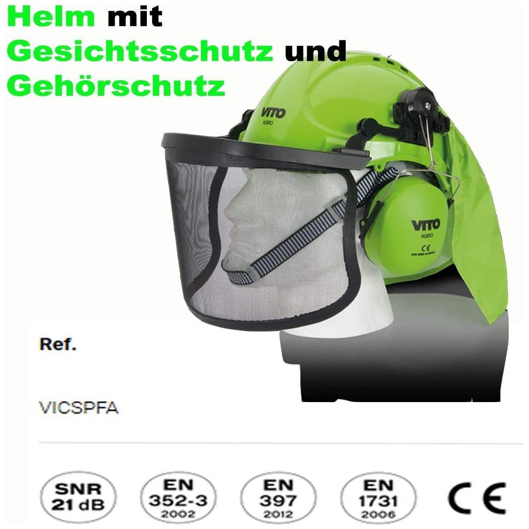 VITO Profi-Schutzhelm mit integriertem Gesichts- und Gehörschutz – Komfortables und verstellbares Design für maximale Sicherheit - Tools.de TP Profishop GmbH