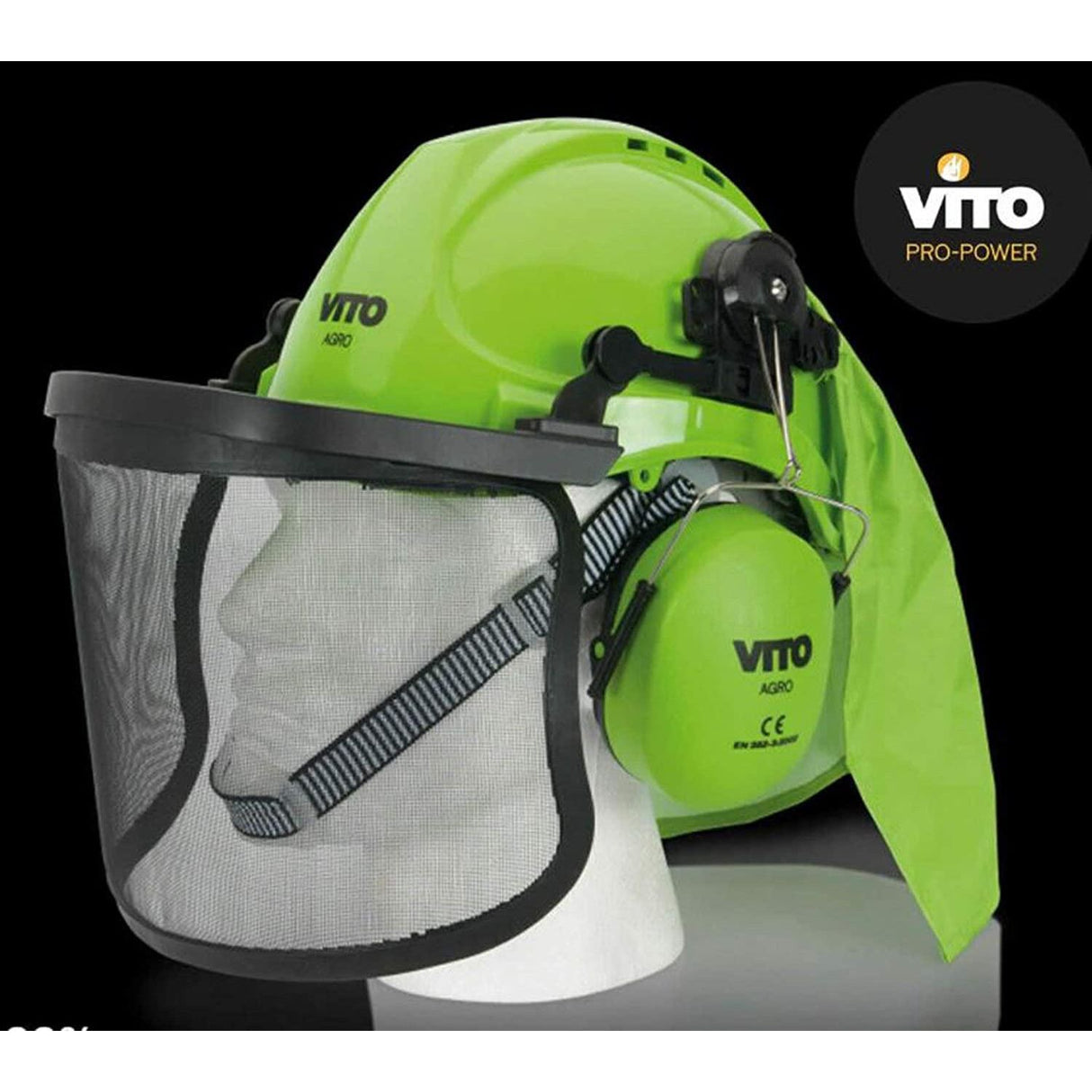 VITO Profi-Schutzhelm mit integriertem Gesichts- und Gehörschutz – Komfortables und verstellbares Design für maximale Sicherheit - Tools.de TP Profishop GmbH
