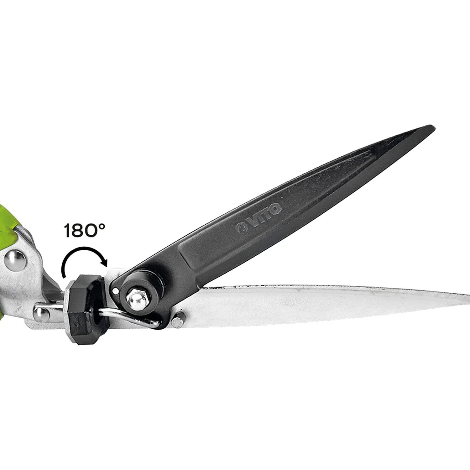VITO Rasenkantenschere mit 180° drehbarem Schneidekopf - Premium Rasenschere - Grasschere 350 mm - rostfreie Klingen aus Carbonstahl - Ergonomischer rutschfeste Griffe - VITCS - Tools.de TP Profishop GmbH