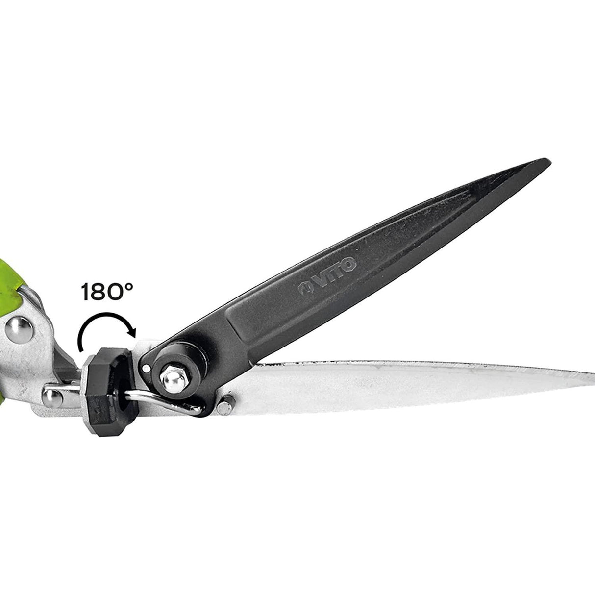 VITO Rasenkantenschere mit 180° drehbarem Schneidekopf - Premium Rasenschere - Grasschere 350 mm - rostfreie Klingen aus Carbonstahl - Ergonomischer rutschfeste Griffe - VITCS - Tools.de TP Profishop GmbH