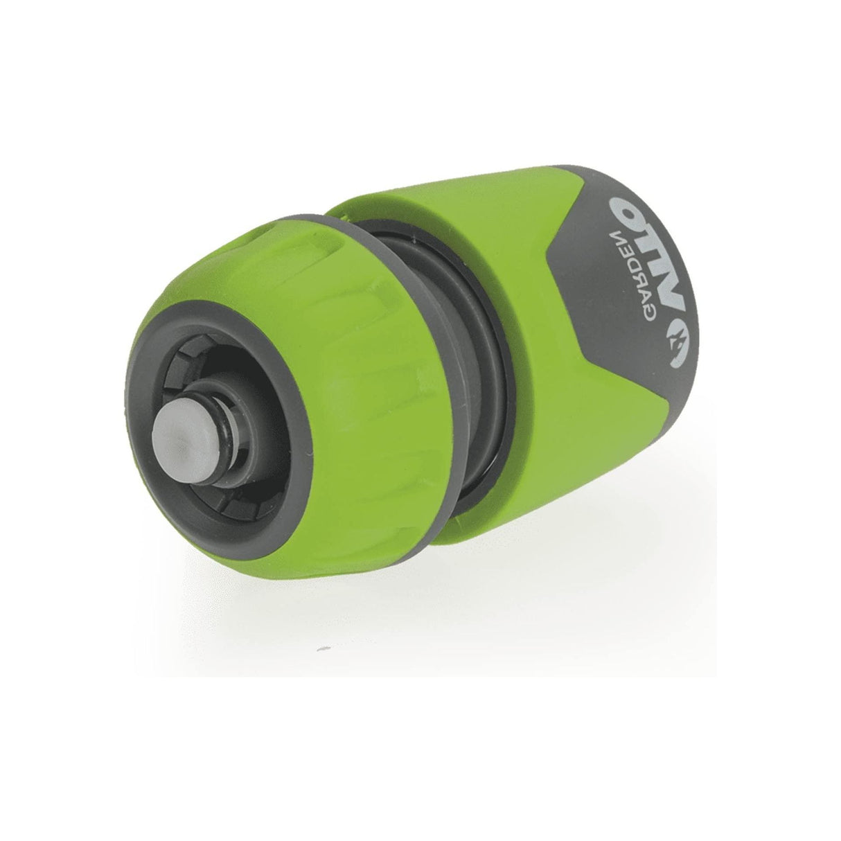 VITO Schnellkupplung 1/2-5/8" mit Absperrventil/Rückschlagventil und Aqua Stop-Funktion, Farbe: grün/grau, Gartenzubehör, hohe Schlauchhaltekraft, einfacher Wechsel - VIJR1258S - Tools.de TP Profishop GmbH