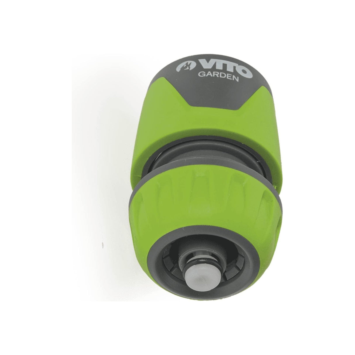 VITO Schnellkupplung 1/2-5/8" mit Absperrventil/Rückschlagventil und Aqua Stop-Funktion, Farbe: grün/grau, Gartenzubehör, hohe Schlauchhaltekraft, einfacher Wechsel - VIJR1258S - Tools.de TP Profishop GmbH